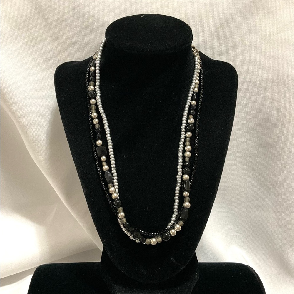 Vintage Triple Strand Premier Designs Beaded Necklace